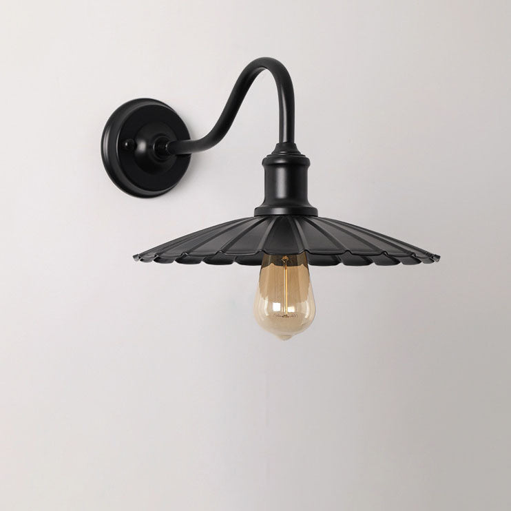 Waterproof Pleated Petal Iron 1-Light Wall Sconce Lamp