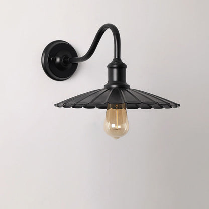 Waterproof Pleated Petal Iron 1-Light Wall Sconce Lamp