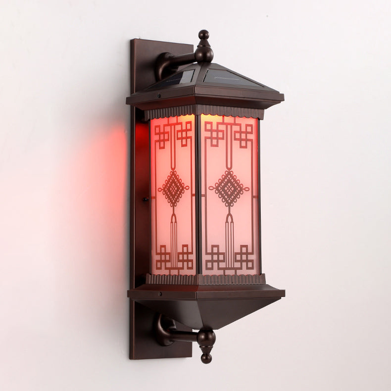 Chinese Knot Pattern LED Waterproof Solar Wall Sconce Lamp