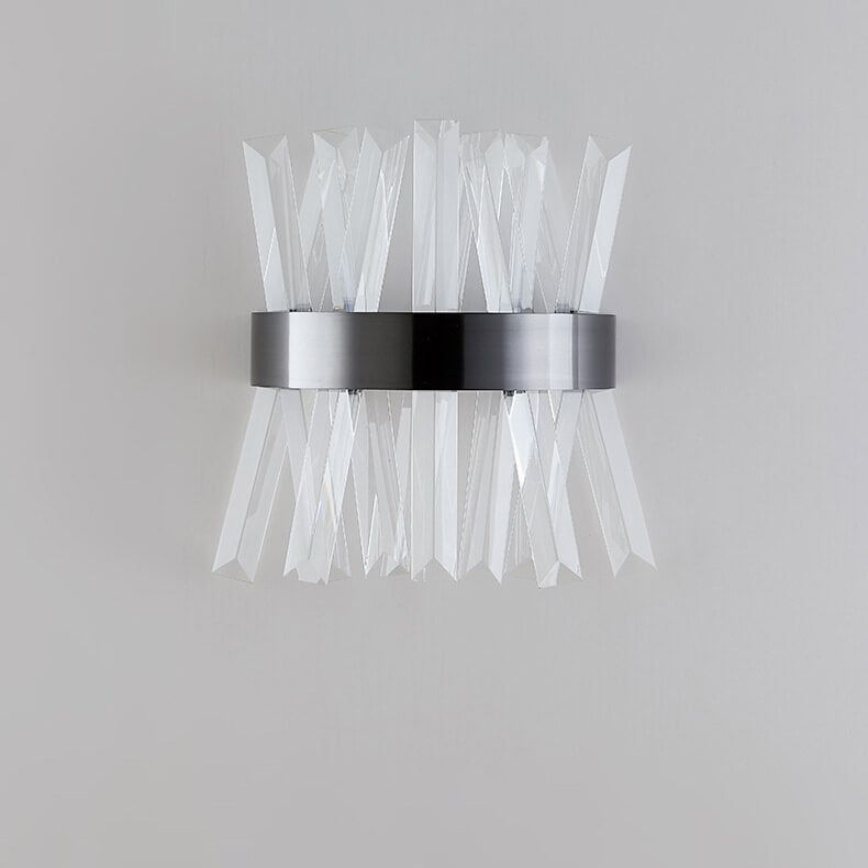 Light Luxury Crystal Strip Design 2-Light Wall Sconce Lamp
