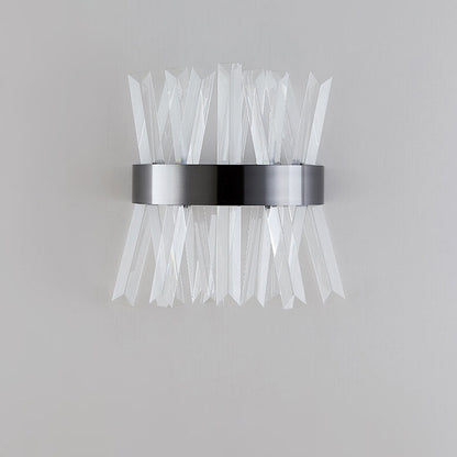 Light Luxury Crystal Strip Design 2-Light Wall Sconce Lamp