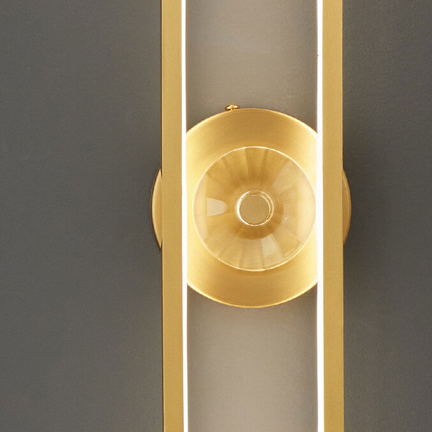 Light Luxury Full Brass Long Ring LED Wall Sconce Lamp