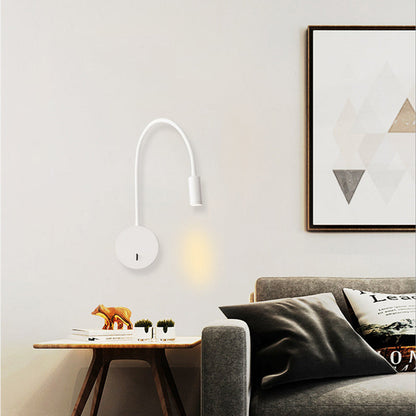 Nordic Round Retractable Bent Iron LED Wall Sconce Lamp