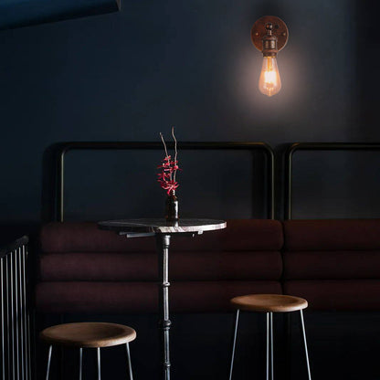 Contemporary Industrial Round Iron 1-Light Wall Sconce Lamp