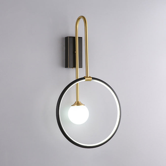Simplicity Ring Copper Glass 1-Light Wall Sconce Lamp
