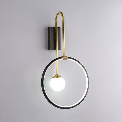 Simplicity Ring Copper Glass 1-Light Wall Sconce Lamp