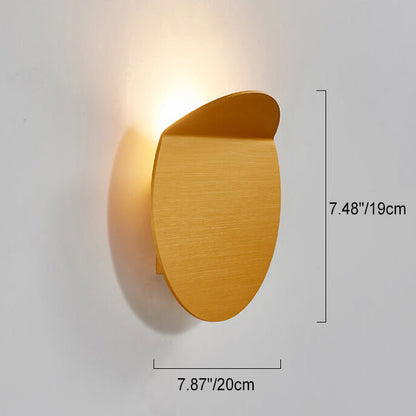 Danish Brushed Aluminum Folded Disc LED Wall Sconce Lamp