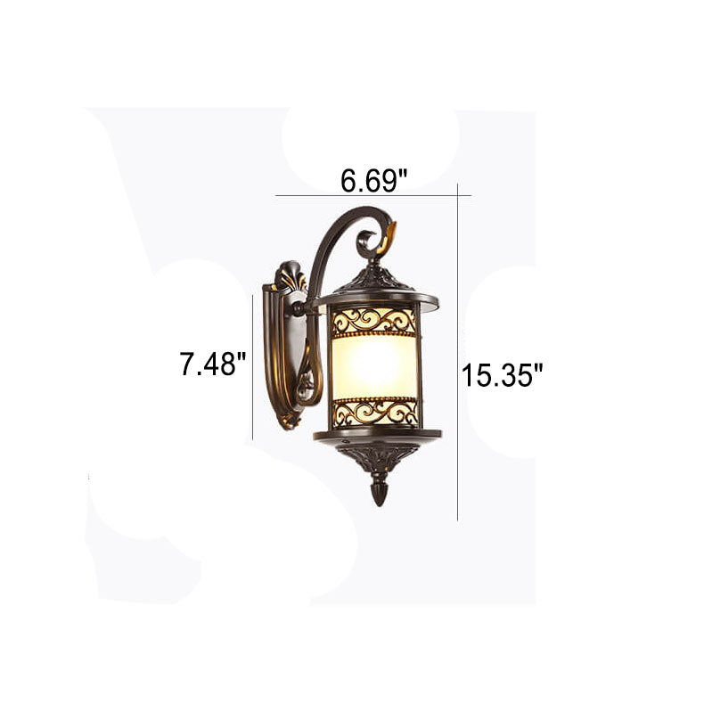 Cylindrical Outdoor Waterproof 1-Light Wall Sconce Lamp