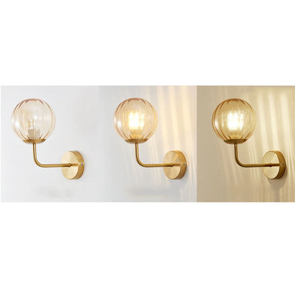 Luxury Round Ball Iron Glass 1-Light Wall Sconce Lamp