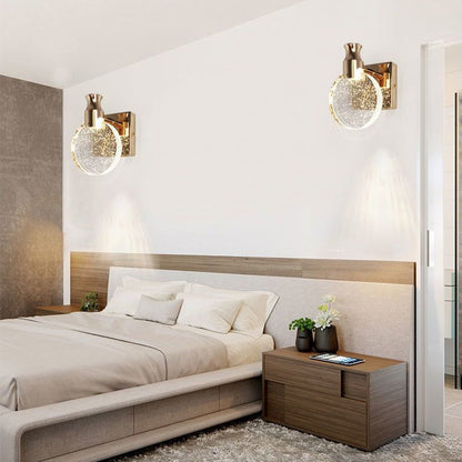 Scandinavian Crystal Round LED Wall Sconce Lamp