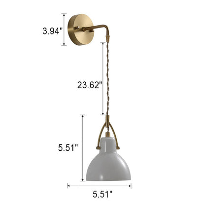 European All Brass Glass 1-Light Wall Sconce Lamp