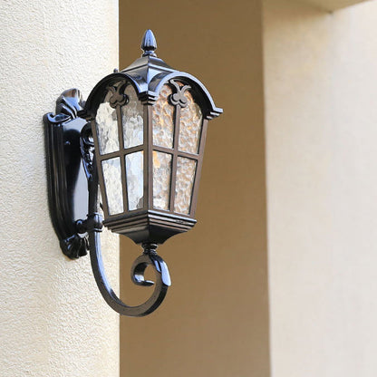 Waterproof Glass Cylinder Ripple 1-Light Wall Sconce Lamp
