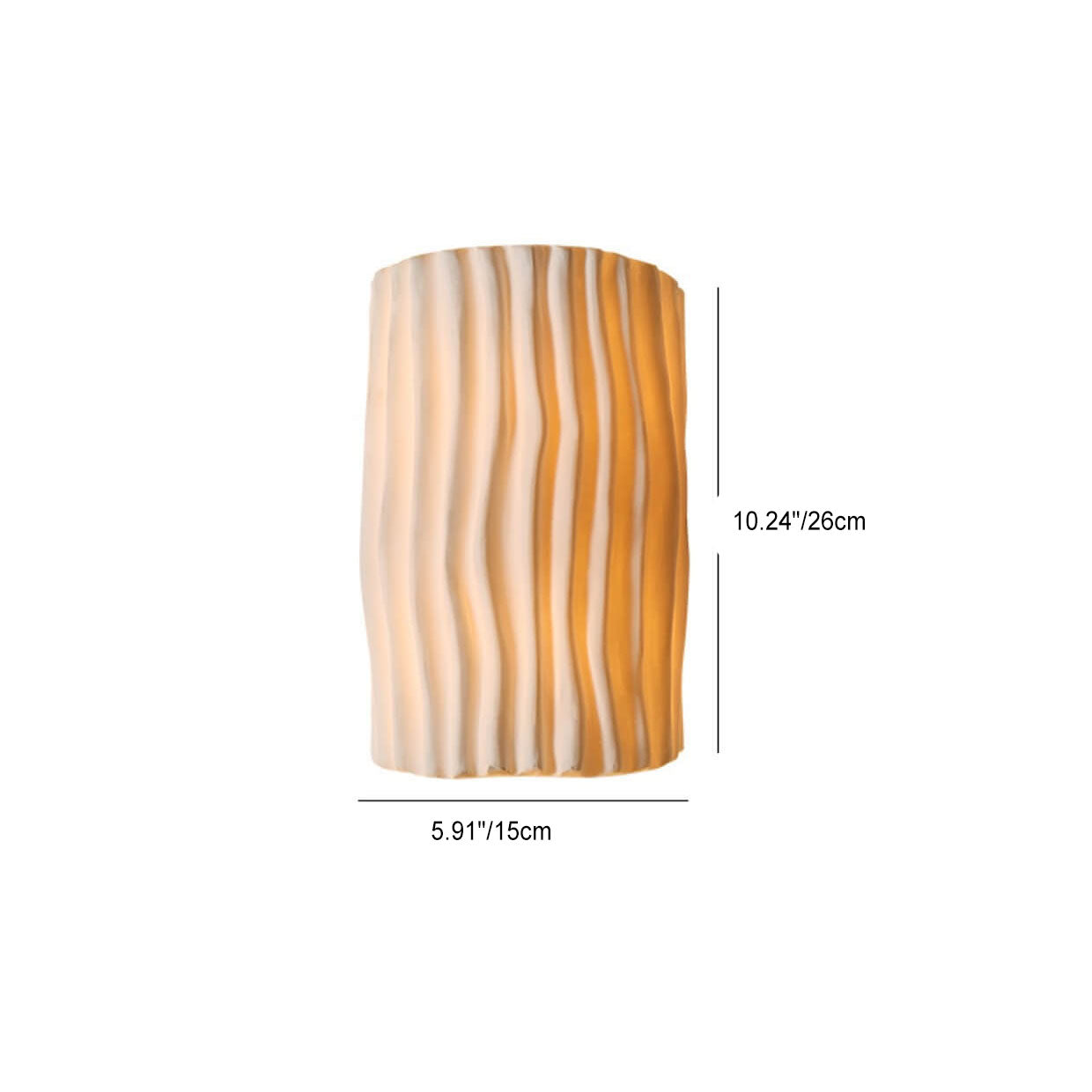 Nordic Creative Resin Striped Half Cylinder 2-Light Wall Sconce Lamp