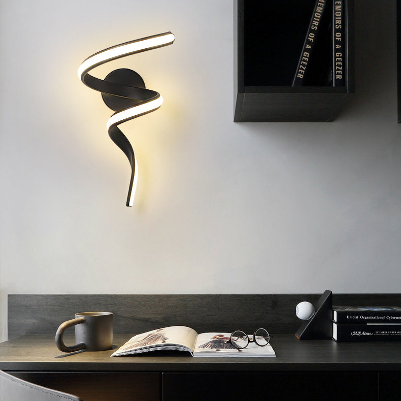 Spiral Iron Aluminium Silicone LED Wall Sconce Lamp