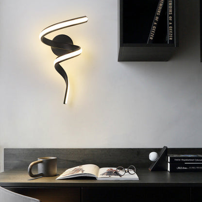 Spiral Iron Aluminium Silicone LED Wall Sconce Lamp