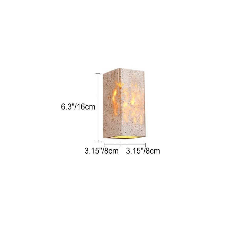 Square Rectangle Yellow Travertine LED Wall Sconce Lamp