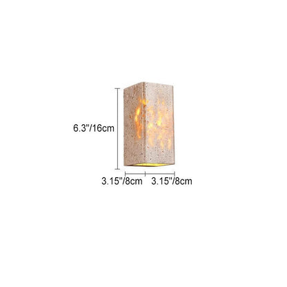 Square Rectangle Yellow Travertine LED Wall Sconce Lamp