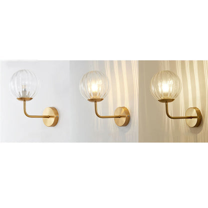 Luxury Round Ball Iron Glass 1-Light Wall Sconce Lamp