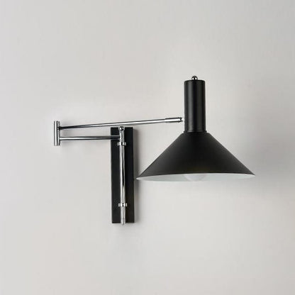 Round Tapered Iron 1-Light Retractable Wall Sconce Lamp