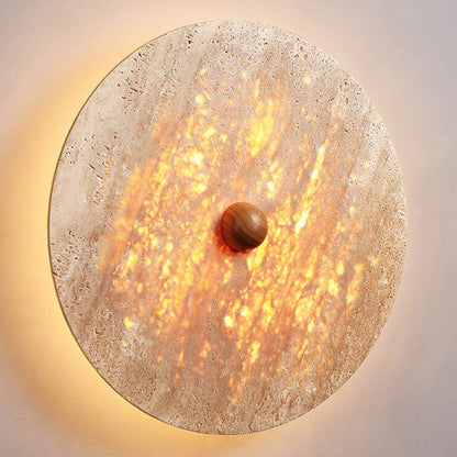 Creative Round Yellow Travertine LED Wall Sconce Lamp
