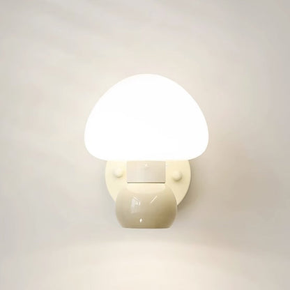 Creative Mushroom Iron Glass 1-Light Wall Sconce Lamp