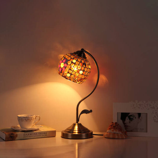 Vintage European Glass Table Lamp
