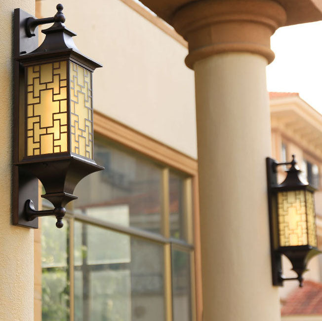 Chinese Cage Waterproof 1-Light Outdoor Wall Sconce Lamp