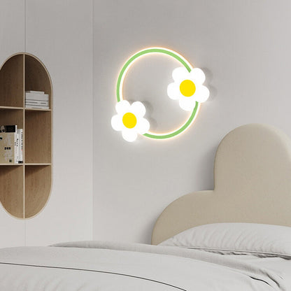 Minimalist Iron Sunflower Acrylic LED Wall Sconce Lamp