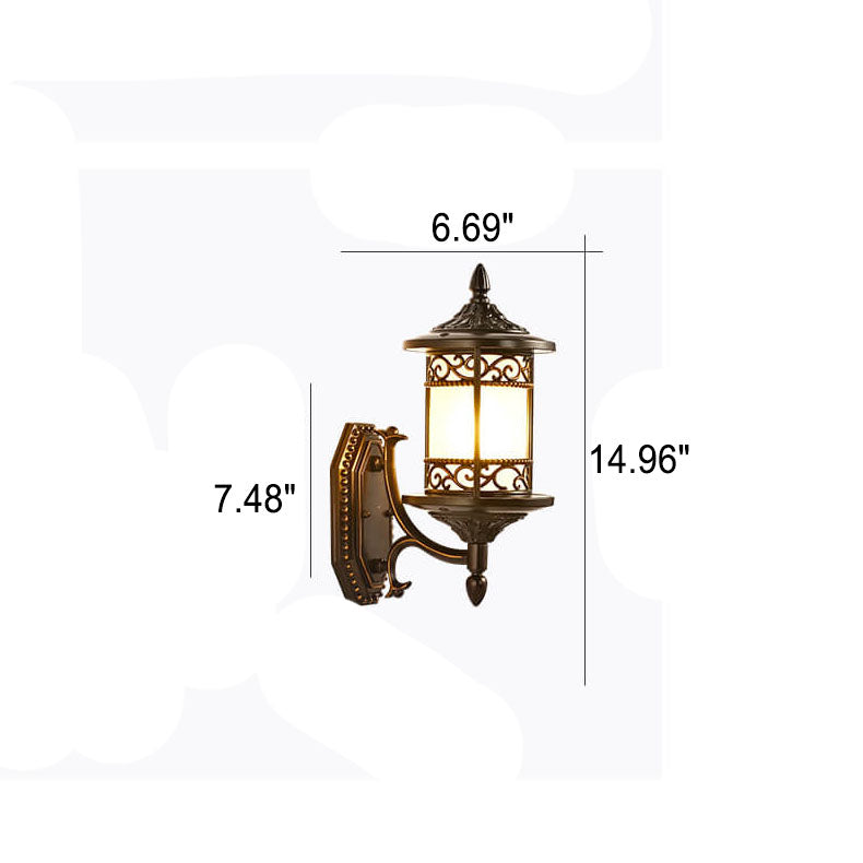 Cylindrical Outdoor Waterproof 1-Light Wall Sconce Lamp