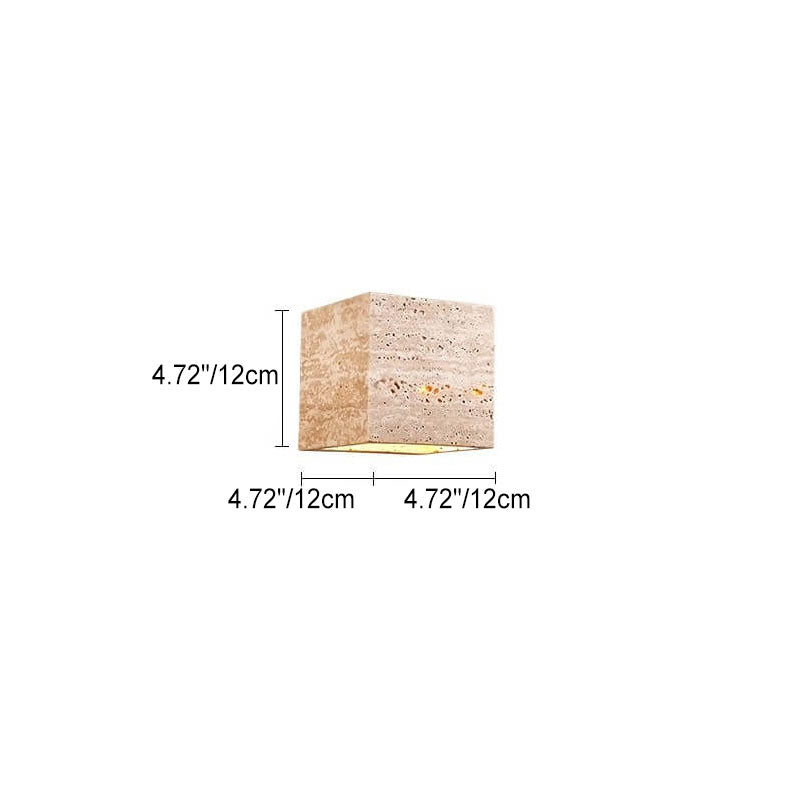 Square Rectangle Yellow Travertine LED Wall Sconce Lamp