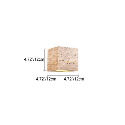 Square Rectangle Yellow Travertine LED Wall Sconce Lamp