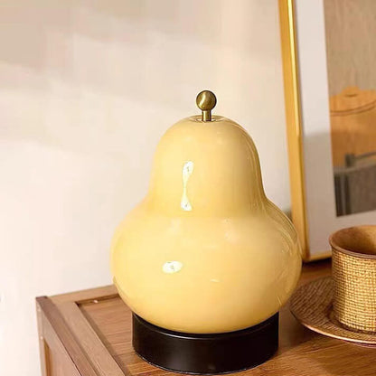 French Cream Pear Shape LED Rechargeable Touch Table Lamp