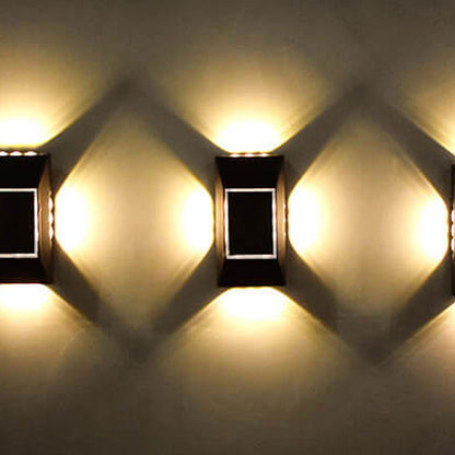 Solar Around Lighting Garden Outdoor Light Wall Sconce Lamp