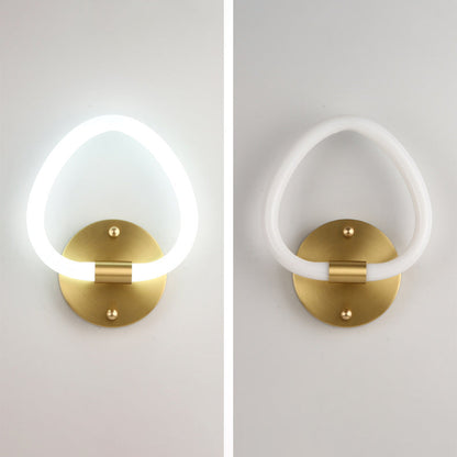 Brass Oval Figure Six Eight Letter LED Wall Sconce Lamp