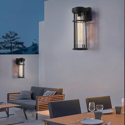 Simplicity Glass Cylinder 1-Light Outdoor Wall Sconce Lamp
