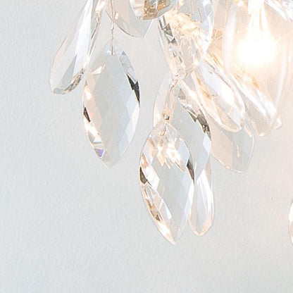 French Leaf Iron Copper Crystal 2-Light Wall Sconce Lamp