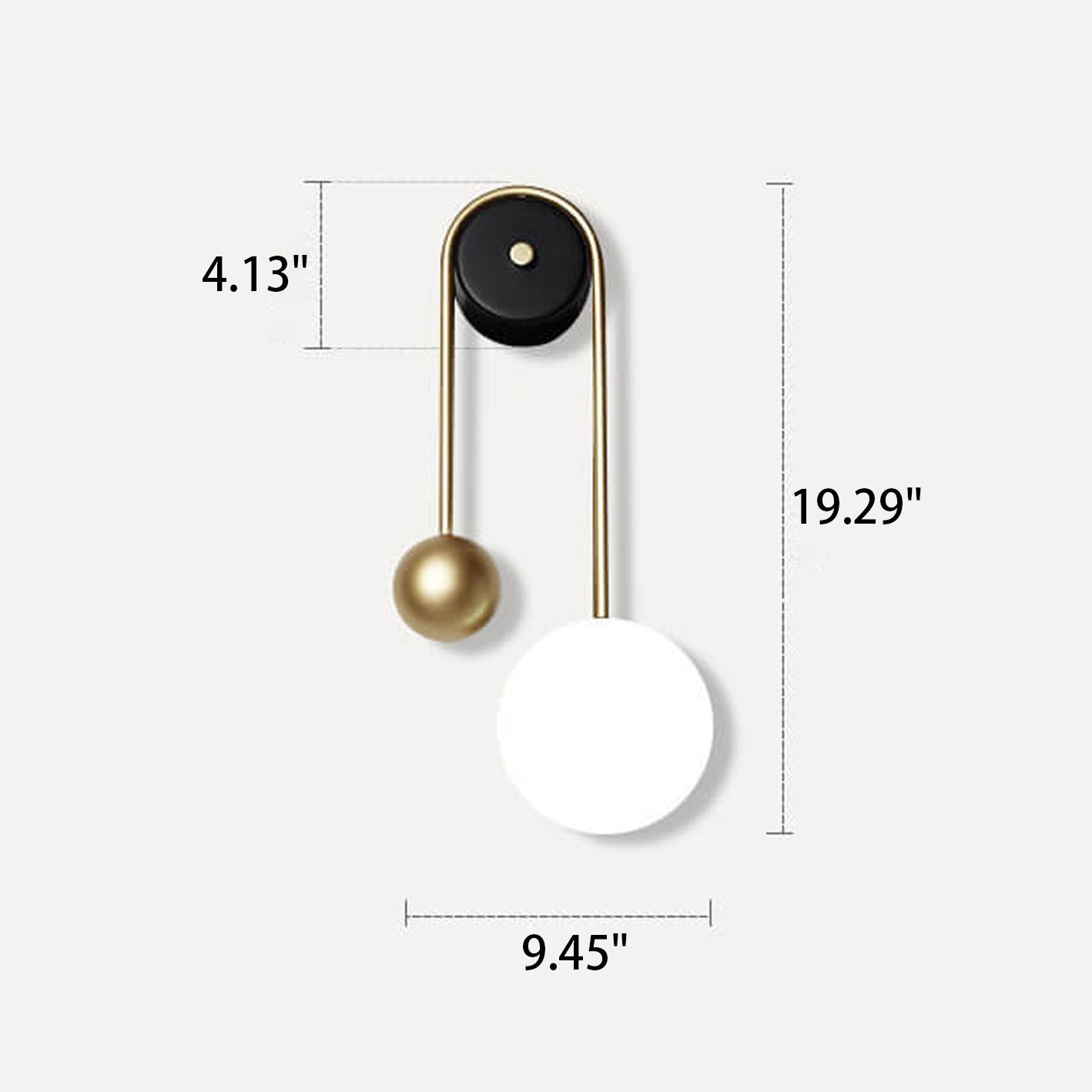 Luxury Gold U-shaped Iron Acrylic LED Wall Sconce Lamp