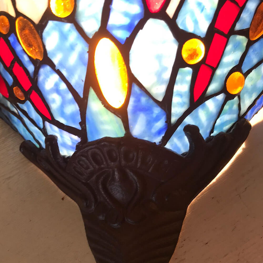 Tiffany Dragonfly Stained Glass 1-Light Wall Sconce Lamp