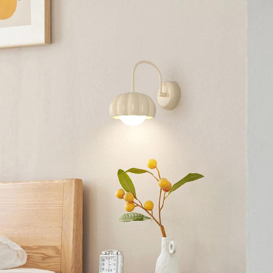 Minimalist Cream Oval Resin PE 1-Light Wall Sconce Lamp