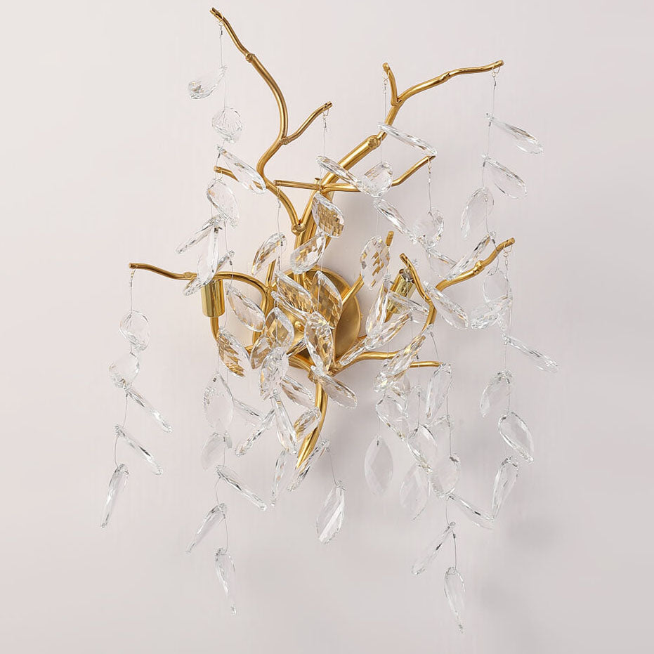 Light Luxury Crystal Resin 3-Light Wall Sconce Lamp