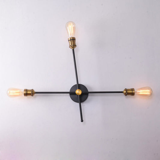 Vintage Iron Linear Adjustable 3-Light Wall Sconce Lamp