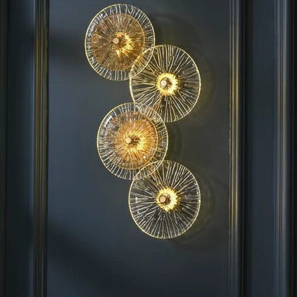 Light Glass Lotus Leaf Shape Iron LED Wall Sconce Lamp
