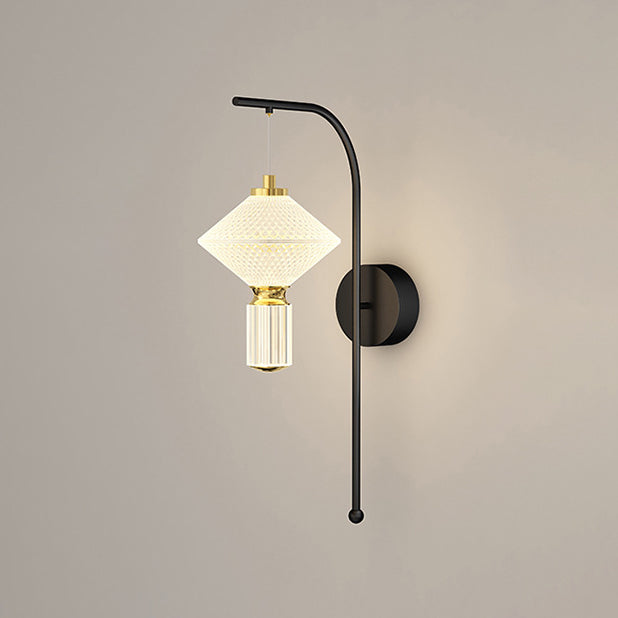 Iron Aluminum Acrylic Rhombic Column LED Wall Sconce Lamp