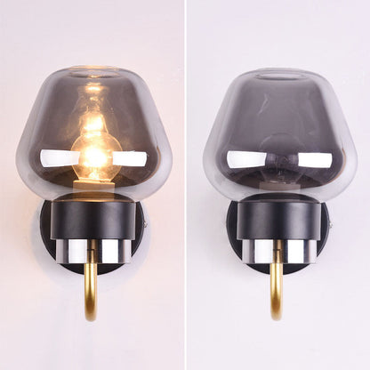 Scandinavian Iron Glass Cup Design 1-Light Wall Sconce Lamp