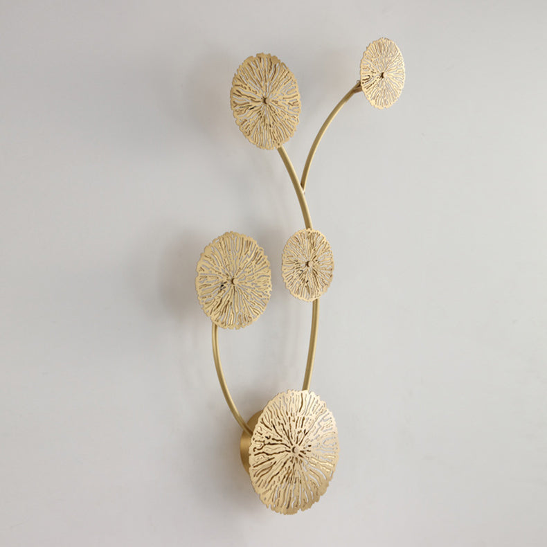 Full Hollow Lotus Leaf Cluster 3/5/7-Light Wall Sconce Lamp