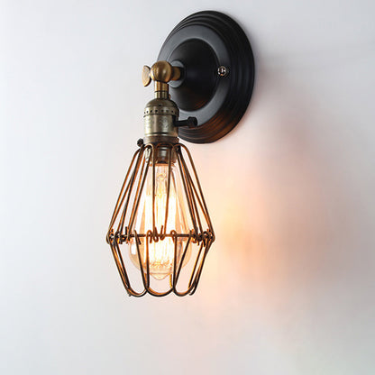 Retro Iron Bracket Shade 1-Light Wall Sconce Lamp