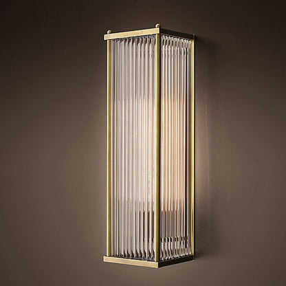 Light Rectangular Hardware Glass 1-Light Wall Sconce Lamp