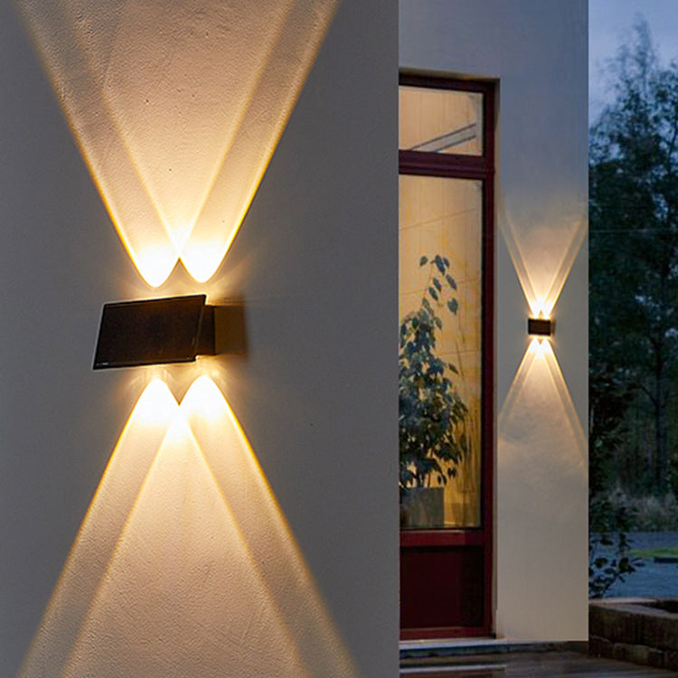 Solar Waterproof Rectangle ABS LED Outdoor Wall Sconce Lamp