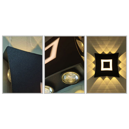 Square Luminous LED Outdoor Garden Wall Sconce Lamp