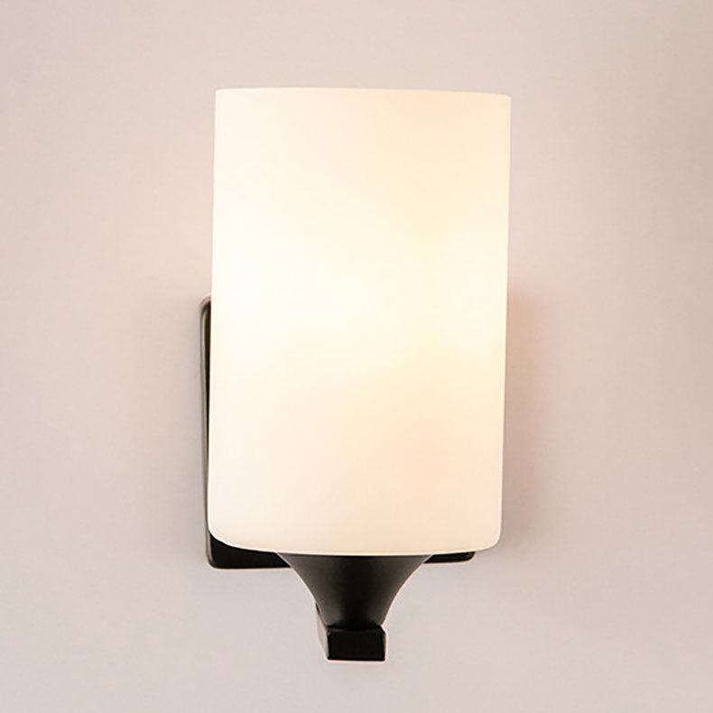 Simplicity Cylinder Iron Glass 1/2 Light Wall Sconce Lamp